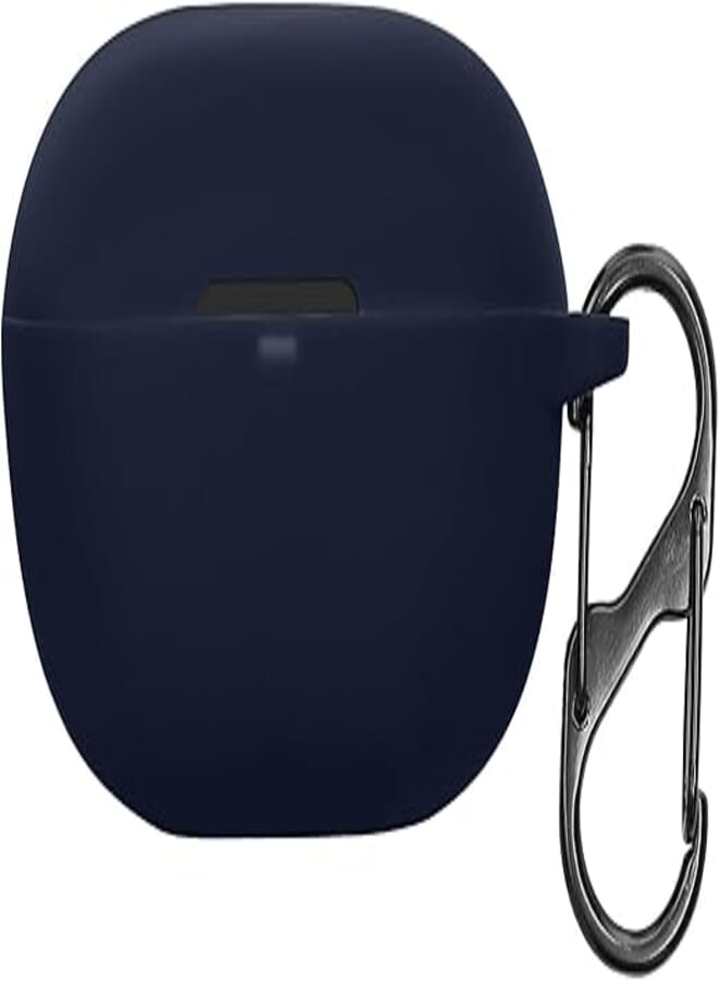 kwmobile Silicone Cover Compatible with Anker Soundcore Life A3i - Case Cover Stick-On Skin with Clip - Dark Blue